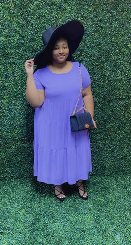 CURVES TIERED DRESS (LAVENDER)